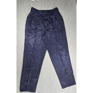 VTG Fundamental Things 90s Dress Pants Womens 14 Navy Blue High Rise Slim Leg
